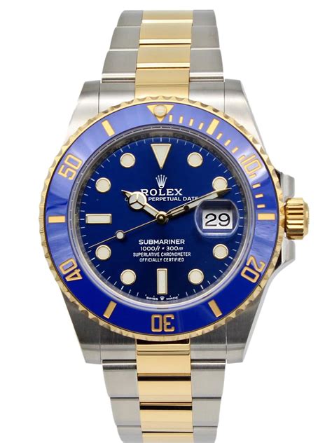 rolex submariner blue dial two tone|Rolex 2 tone submariner price.